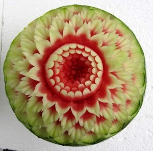 Wassermelone Blütenmotiv