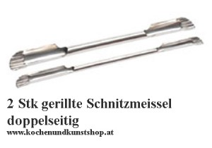 2 Stück Gerillte Schnitzmesser - Meissel klein