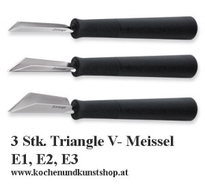 3 pcs Triangle V- shaped chisels, type E