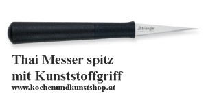 Thai Gemüseschnitzmesser, Thai Messer spitz mit Kunststoffgriff