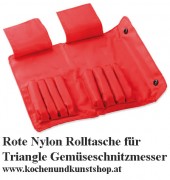 Rote Nylon Rolltasche für Triangle Gemüse Schnitzesser