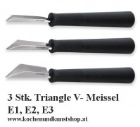 3 Stück Triangle Gemüse Schnitzmesser, V- Meissel