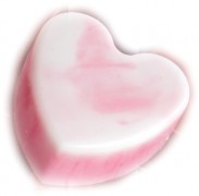 Carving soap - heartshaped red & white